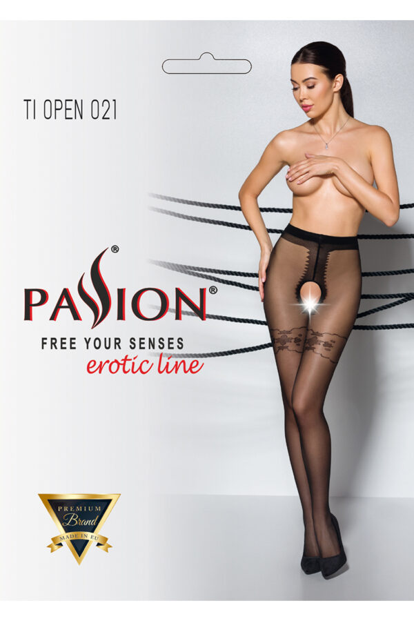 Collants ouverts TI021 20 deniers - noir – Image 2