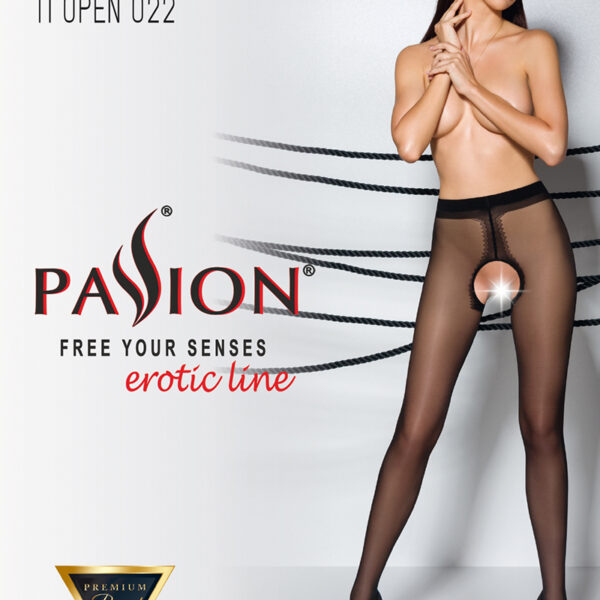 Collants ouverts couture TI022 – noir