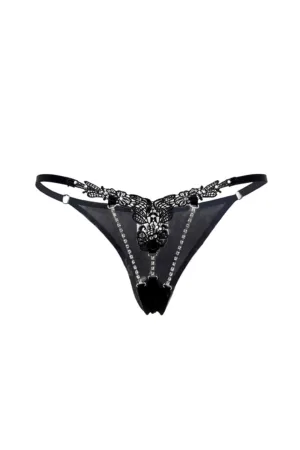 String ouvert à strass noir - 94edenstreet.com - sexshop en ligne