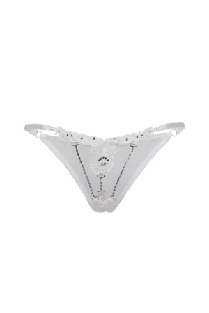 String ouvert à strass blanc - 94edenstreet.com - sexshop en ligne
