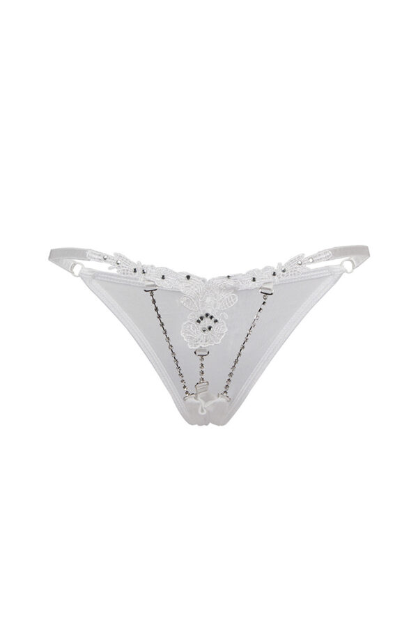 String ouvert à strass blanc - 94edenstreet.com - sexshop en ligne