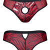 Slip type brésilien ouvert zébré rouge et noir – Regnes - 94edenstreet.com - sexshop en ligne