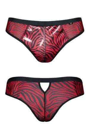Slip type brésilien zébré rouge et noir – Regnes - 94edenstreet.com - sexshop en ligne