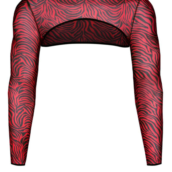 Crop top tulle zébré rouge et noir – Regnes