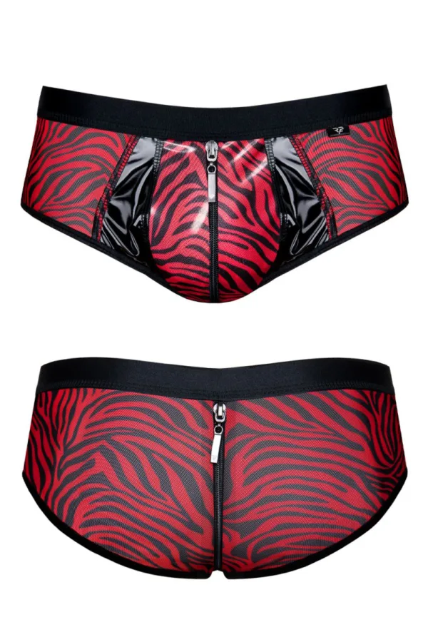 Shorty à zip en tulle zébré – Regnes - 94edenstreet.com - sexshop en ligne