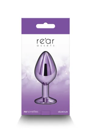 Plug bijou aluminium chromé violet M - 94edenstreet.com - sexshop en ligne