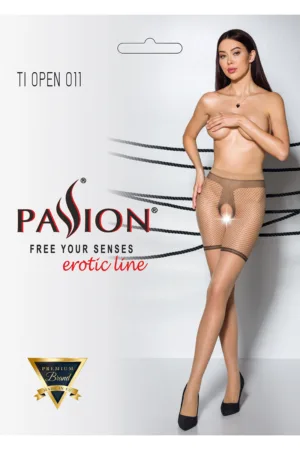 Collants ouverts TI011 20 deniers – beige - 94edenstreet.com - sexshop en ligne