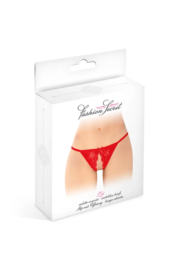 Culotte ouverte Zoé rouge – Fashion Secret - 94edenstreet.com - sexshop en ligne
