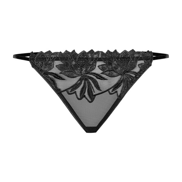 Slip échancré tulle et broderies