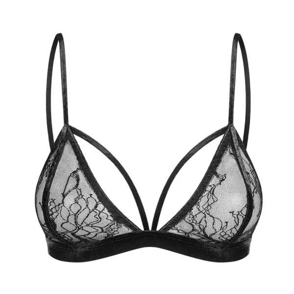 Soutien-gorge triangle dentelle et velours