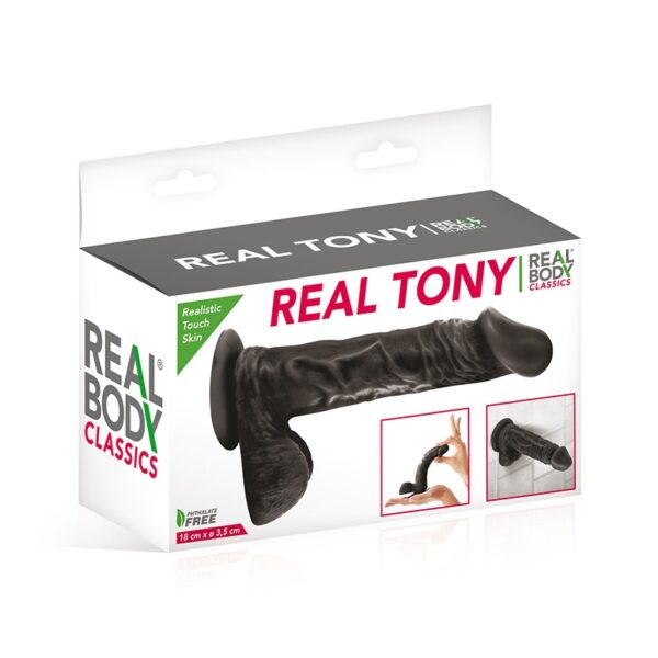 Gode réaliste 18 cm – Real Tony Noir