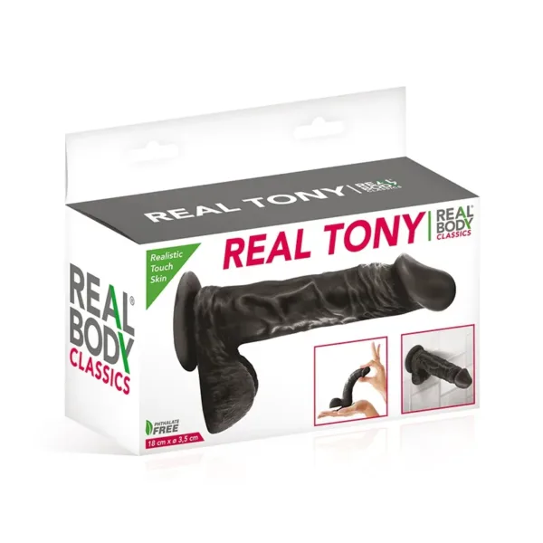 Gode réaliste 18 cm – Real Tony Noir