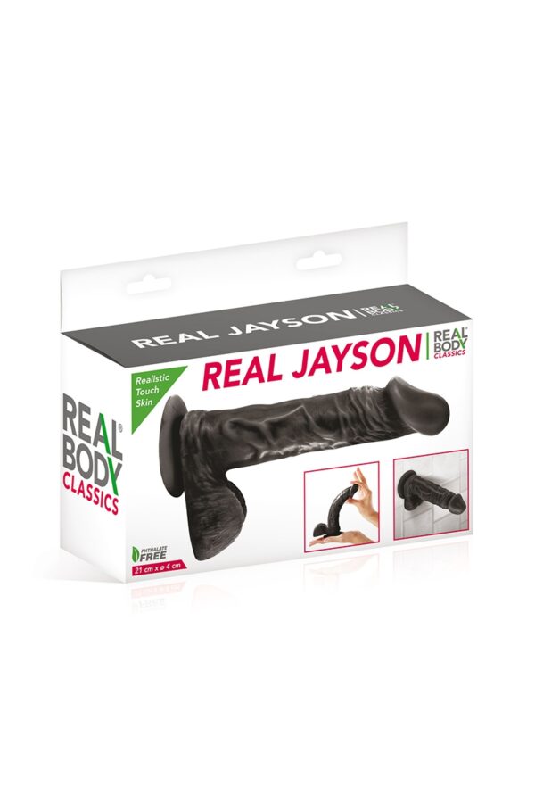 Gode réaliste 21 cm - Real Jayson Noir – Image 2