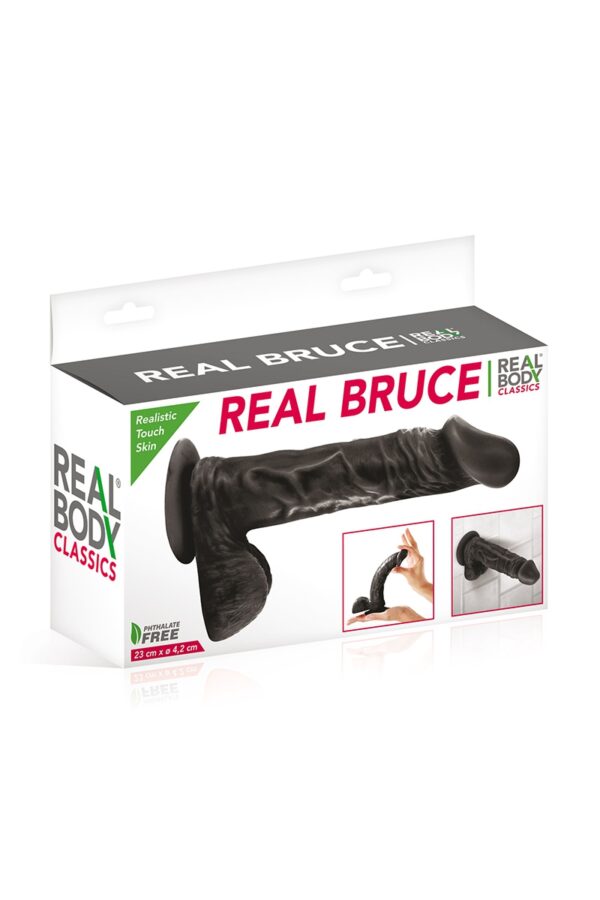 Gode réaliste 23 cm - Real Bruce Noir – Image 2