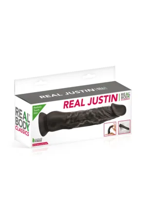 Gode réaliste 21 cm noir – Real Justin - 94edenstreet.com - sexshop en ligne