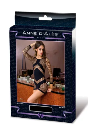 Robe filet noire Estelle – Anne d’Alès - 94edenstreet.com - sexshop en ligne