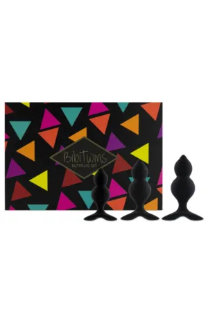 Coffret 3 plugs anal Bibi Twin – noir - 94edenstreet.com - sexshop en ligne