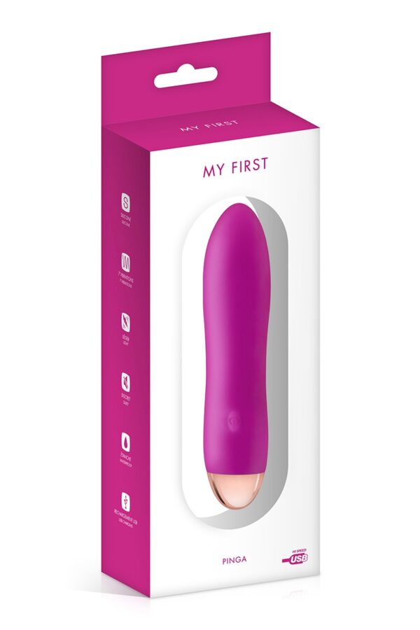 Vibromasseur rechargeable Pinga rose – My First - 94edenstreet.com - sexshop en ligne