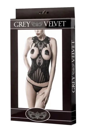 Bustier seins nus et string – Grey Velvet - 94edenstreet.com - sexshop en ligne
