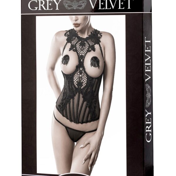 Bustier seins nus et string – Grey Velvet