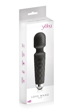 Vibro Love Wand rechargeable noir – Yoba - 94edenstreet.com - sexshop en ligne