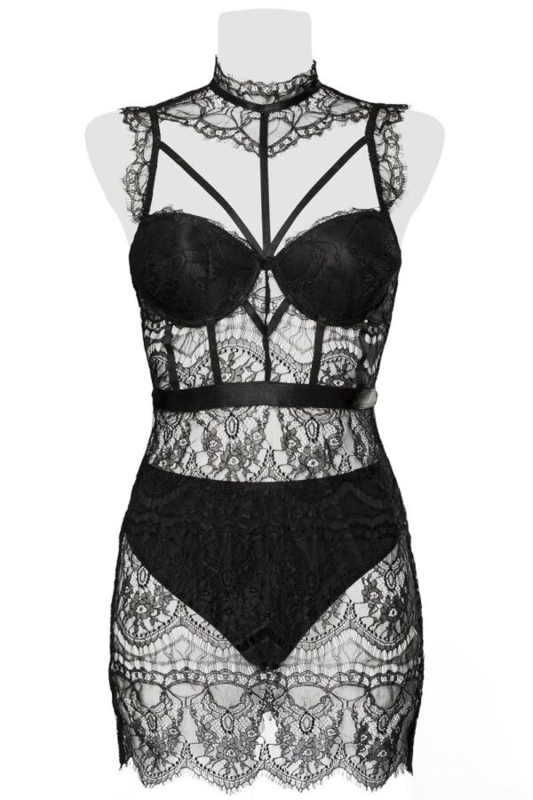 Robe dentelle et culotte – Grey Velvet - 94edenstreet.com - sexshop en ligne