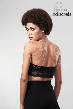 Bijoux d’épaules et de dos en chainettes métalliques argentées - 94edenstreet.com - sexshop en ligne
