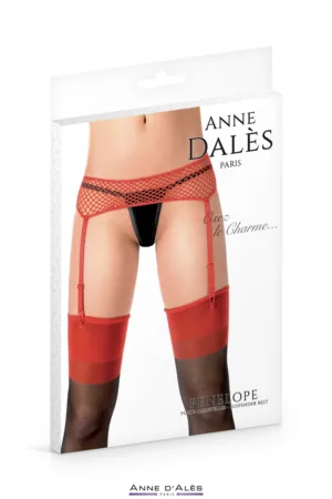 Porte-jarretelles rouge Penelope – Anne d’Alès - 94edenstreet.com - sexshop en ligne