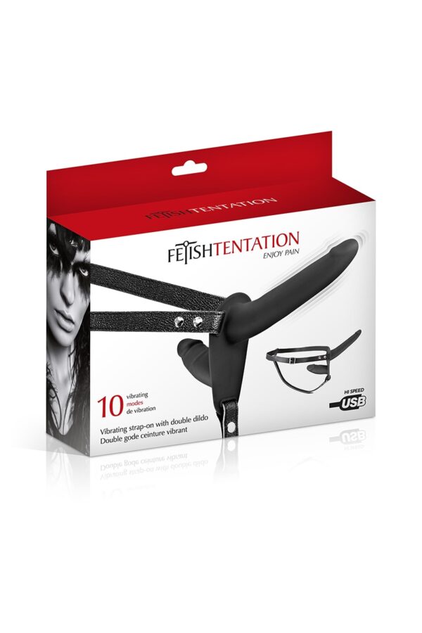 Double gode ceinture noir vibrant - Fetish Tentation – Image 2