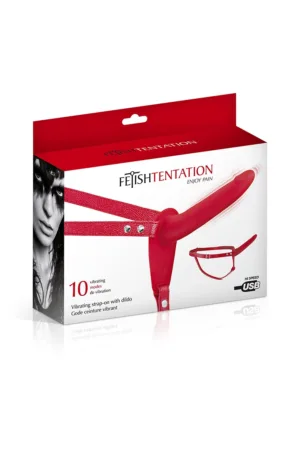 Gode ceinture rouge vibrant Fetish Tentation - 94edenstreet.com - sexshop en ligne