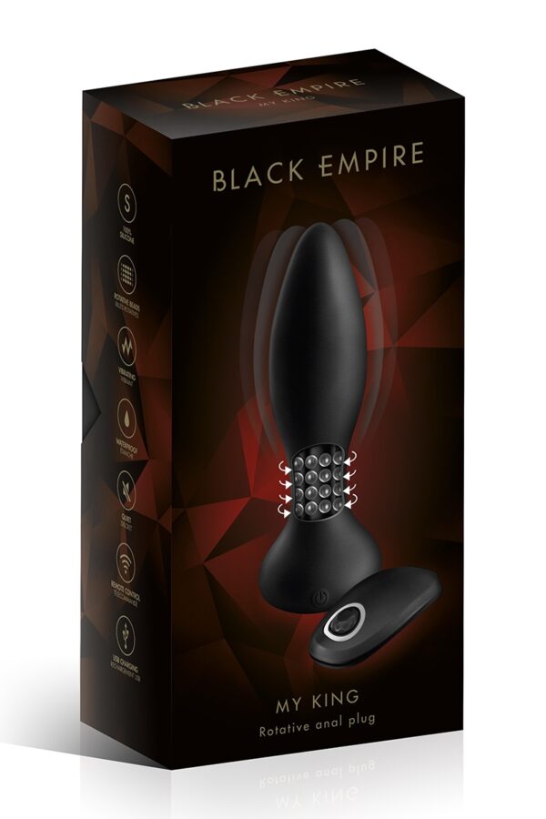 Plug anal à billes rotatives télécommandé – Black Empire - 94edenstreet.com - sexshop en ligne