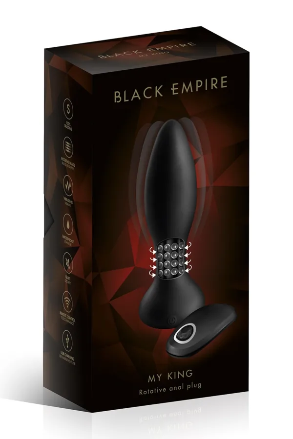 Plug anal à billes rotatives télécommandé – Black Empire - 94edenstreet.com - sexshop en ligne
