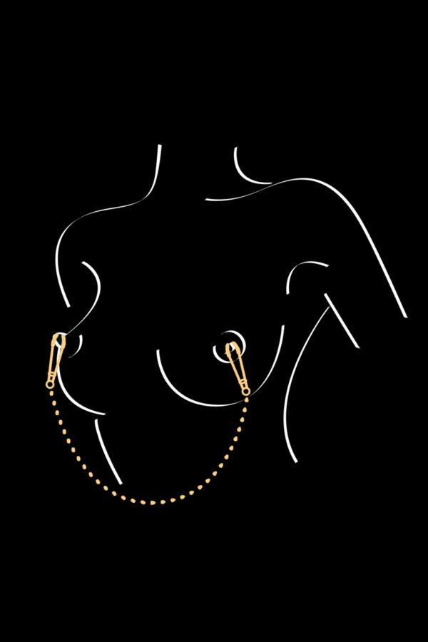 Pinces à seins et chaine argentée – Image 2
