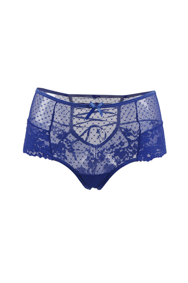 Tanga sexy bleu à laçage – Image 2