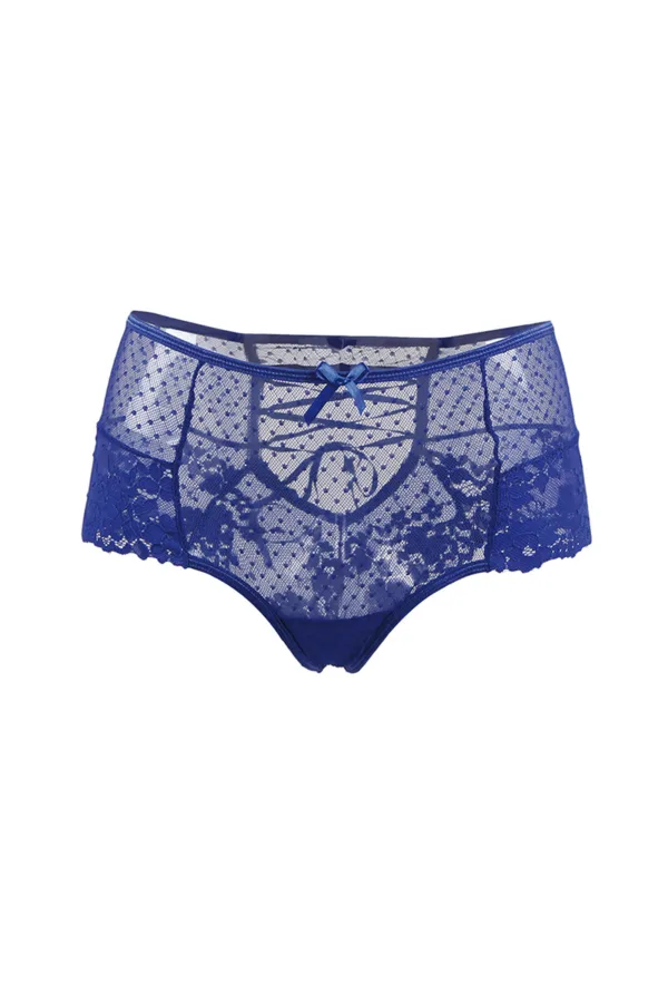 Tanga sexy bleu à laçage - 94edenstreet.com - sexshop en ligne