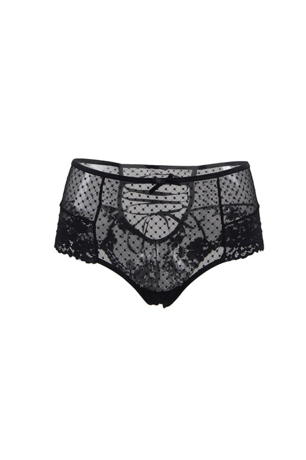 Tanga sexy noir à laçage – Image 2