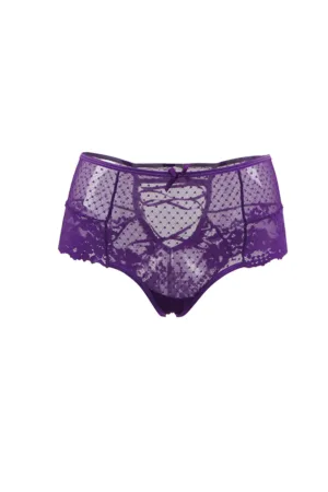 Tanga sexy pourpre à laçage - 94edenstreet.com - sexshop en ligne