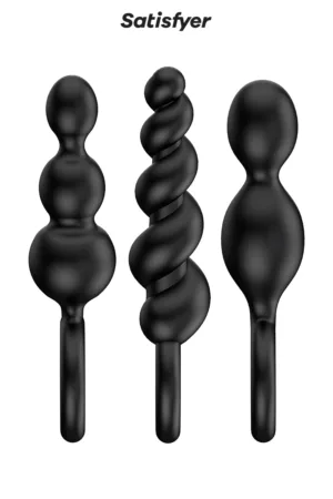 Set de 3 plugs noirs Booty Call – Satisfyer - 94edenstreet.com - sexshop en ligne