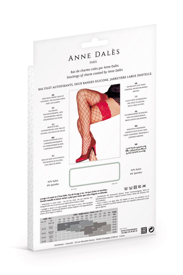 Bas autofixants Erica Rouge – Anne d’Alès - 94edenstreet.com - sexshop en ligne