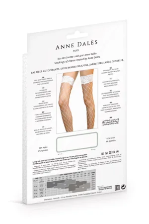 Bas autofixants Erica Blanc – Anne d’Alès - 94edenstreet.com - sexshop en ligne