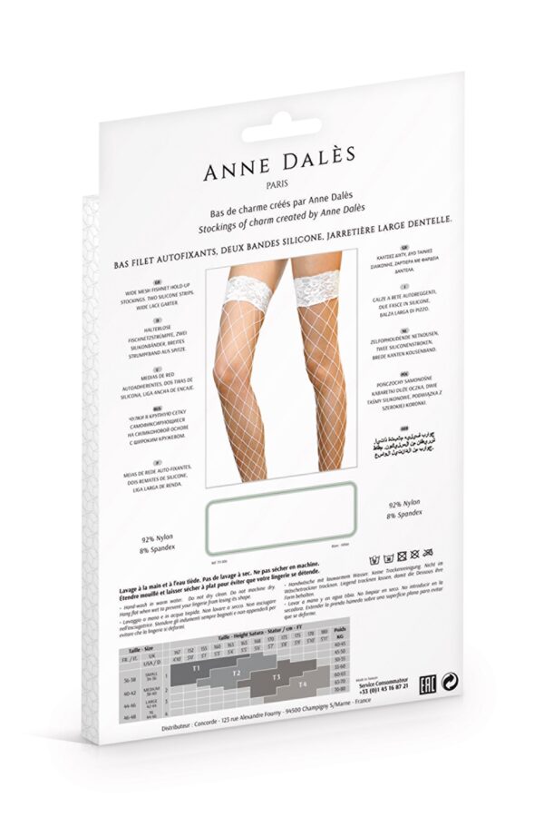 Bas autofixants Erica Blanc – Anne d’Alès - 94edenstreet.com - sexshop en ligne