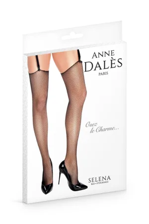 Bas résille Selena noir – Anne d’Alès - 94edenstreet.com - sexshop en ligne