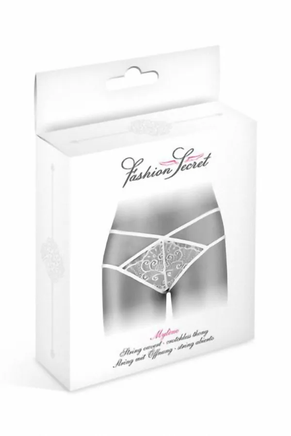 String ouvert Mylene – blanc - 94edenstreet.com - sexshop en ligne