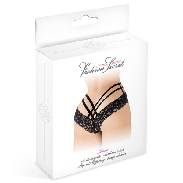 Tanga ouvert Anne – noir