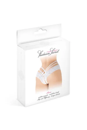Tanga ouvert Anne – blanc - 94edenstreet.com - sexshop en ligne