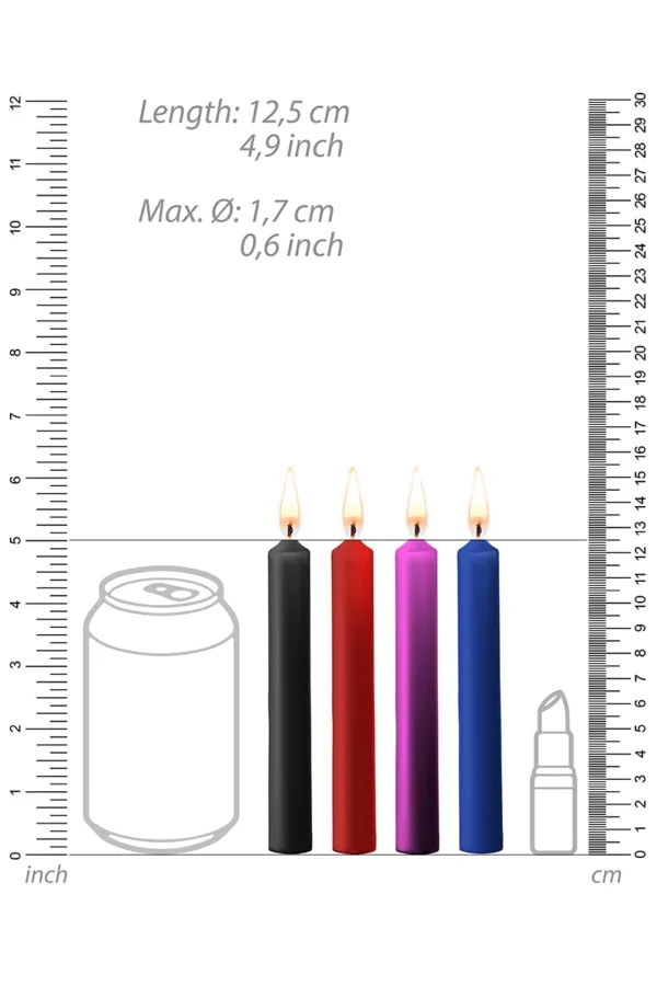 4 bougies SM colorées – Ouch! - 94edenstreet.com - sexshop en ligne