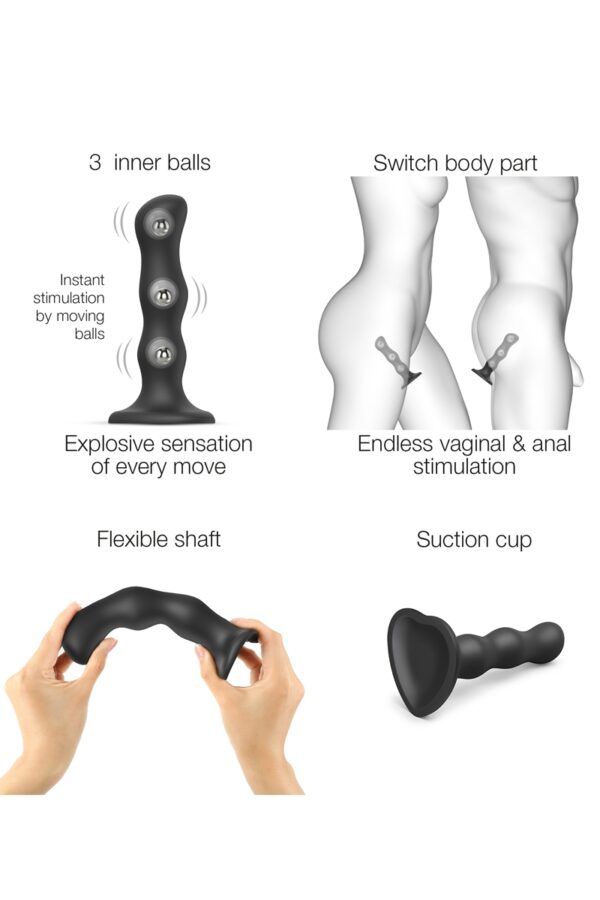 Geisha Dildo XL Noir – Strap-On-Me - 94edenstreet.com - sexshop en ligne