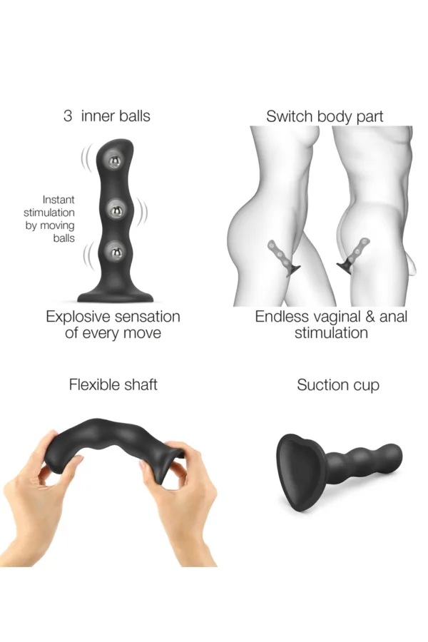 Geisha Dildo XL Noir – Strap-On-Me - 94edenstreet.com - sexshop en ligne