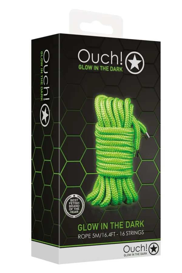 Corde de bondage phosphorescente 5m – Ouch - 94edenstreet.com - sexshop en ligne