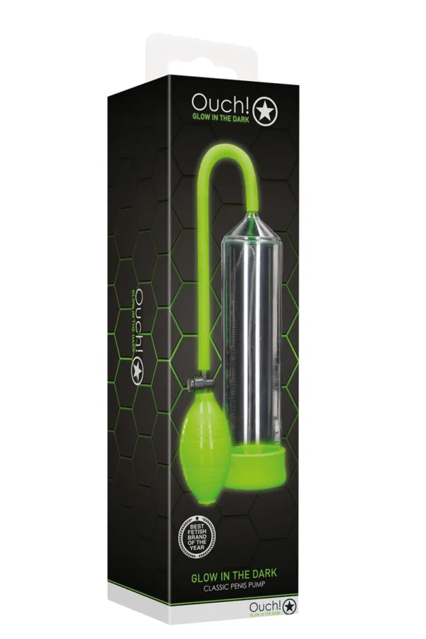 Pompe à pénis classique phosphorescente – Ouch - 94edenstreet.com - sexshop en ligne